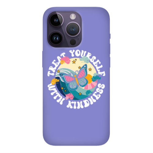 Apple iPhone 14 Pro  Kindless Yourself Purple Colored Silicone TPU Θήκη