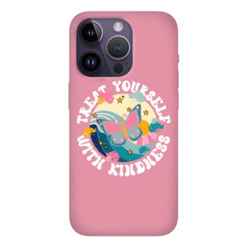 Apple iPhone 14 Pro Max Kindless Yourself Pink Colored Silicone TPU Θήκη