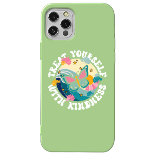 Apple iPhone 12 Pro Kindless Yourself Light Green Colored Silicone TPU Θήκη