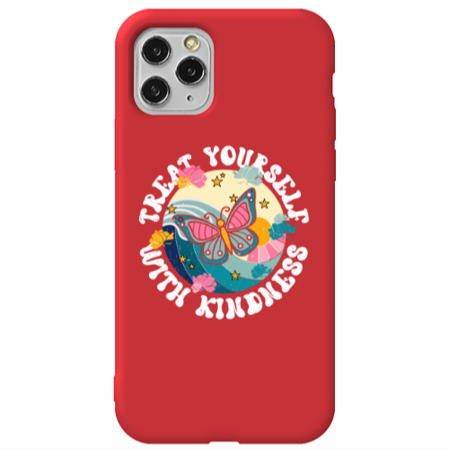 Apple iPhone 11 Pro Max Kindless Yourself Red Colored Silicone TPU Θήκη