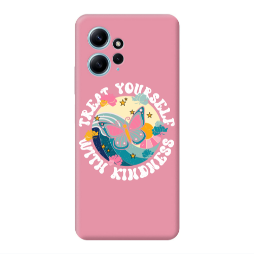 Xiaomi Redmi Note 12 4G Kindless Yourself Pink Colored Silicone TPU Θήκη