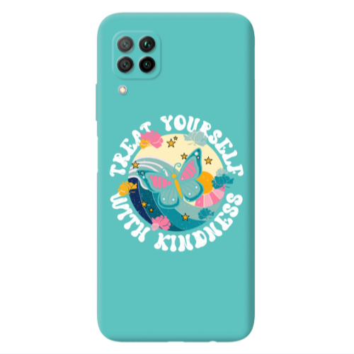 Huawei P40 Lite Kindless Yourself Turquoise Colored Silicone TPU Θήκη