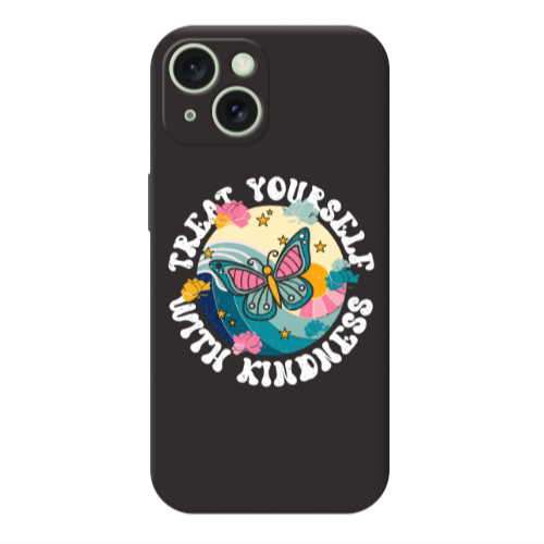 Apple iPhone 15 Kindless Yourself Black Colored Silicone TPU Θήκη
