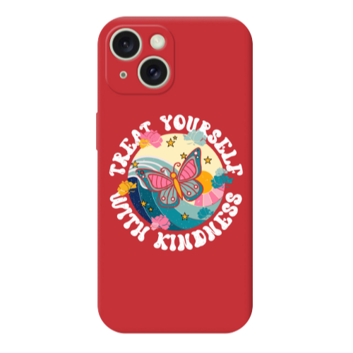 Apple iPhone 15 Kindless Yourself Red Colored Silicone TPU Θήκη