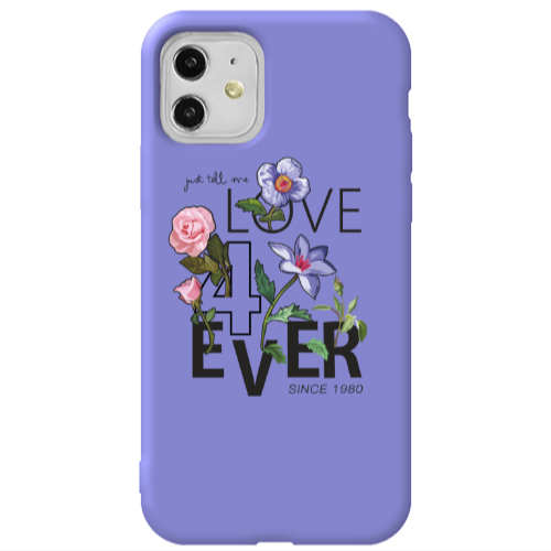 Apple iPhone 11  Love for ever Purple Colored Silicone TPU Θήκη