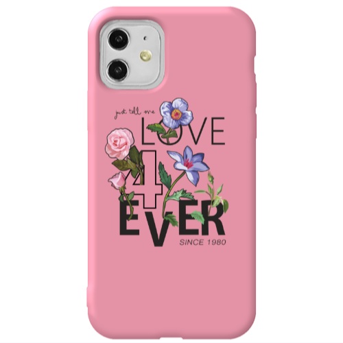 Apple iPhone 11  Love for ever Pink Colored Silicone TPU Θήκη