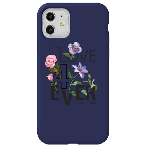 Apple iPhone 11  Love for ever Dark blue Colored Silicone TPU Θήκη