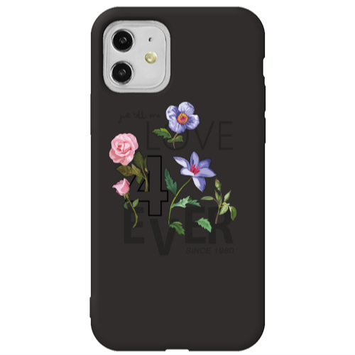 Apple iPhone 11  Love for ever Black Colored Silicone TPU Θήκη