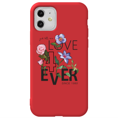 Apple iPhone 11  Love for ever Red Colored Silicone TPU Θήκη