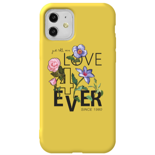 Apple iPhone 11  Love for ever Yellow Colored Silicone TPU Θήκη