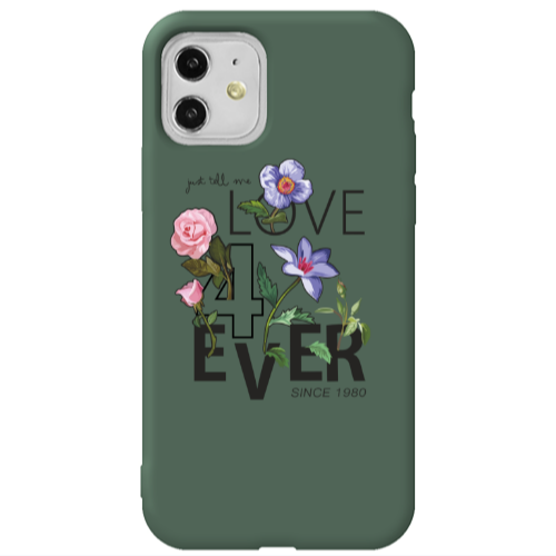 Apple iPhone 11  Love for ever Dark Green Colored Silicone TPU Θήκη