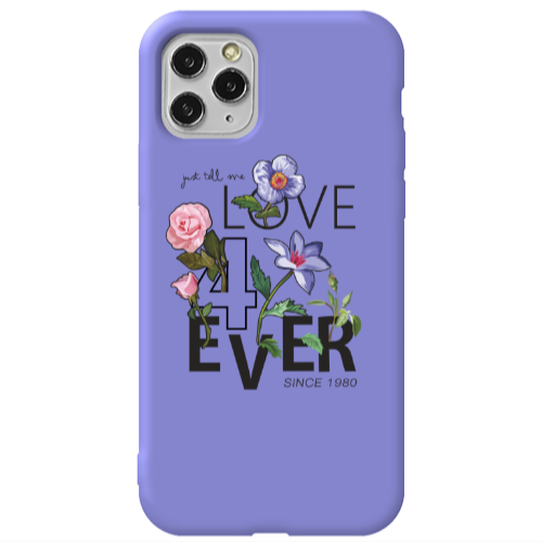 Apple iPhone 11 Pro Love for ever Purple Colored Silicone TPU Θήκη