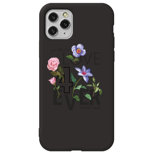 Apple iPhone 11 Pro Love for ever Black Colored Silicone TPU Θήκη