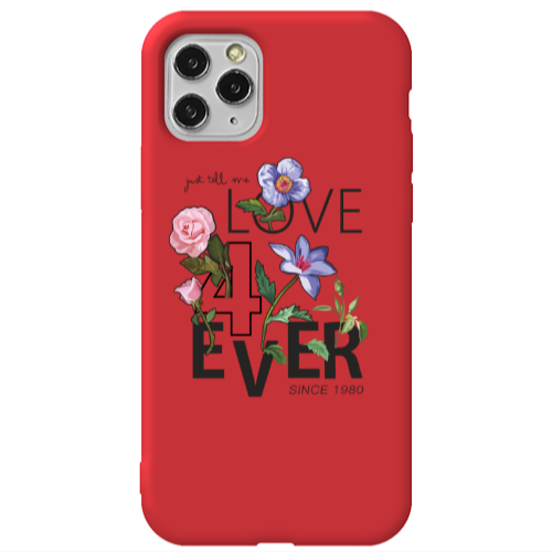 Apple iPhone 11 Pro Love for ever Red Colored Silicone TPU Θήκη