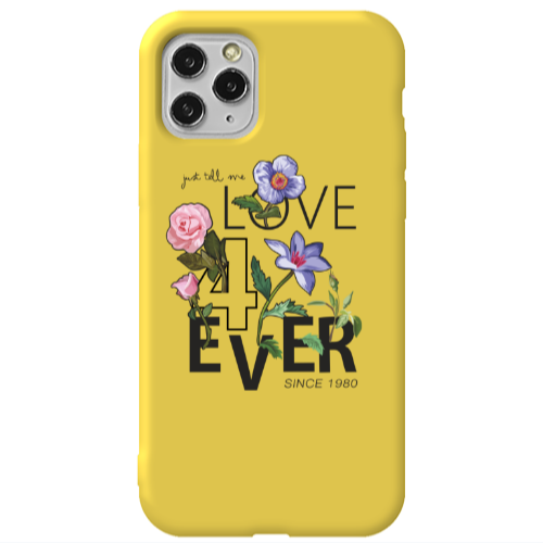 Apple iPhone 11 Pro Love for ever Yellow Colored Silicone TPU Θήκη
