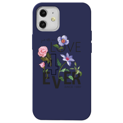 Apple iPhone 12 Love for ever Dark blue Colored Silicone TPU Θήκη