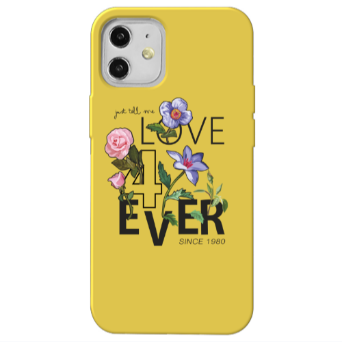 Apple iPhone 12 Love for ever Yellow Colored Silicone TPU Θήκη