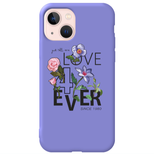 Apple iPhone 13 Love for ever Purple Colored Silicone TPU Θήκη