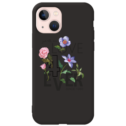 Apple iPhone 13 Love for ever Black Colored Silicone TPU Θήκη