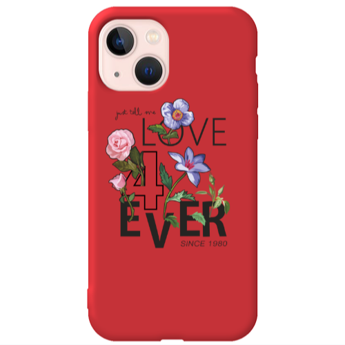 Apple iPhone 13 Love for ever Red Colored Silicone TPU Θήκη
