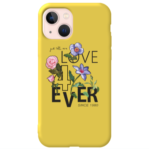 Apple iPhone 13 Love for ever Yellow Colored Silicone TPU Θήκη