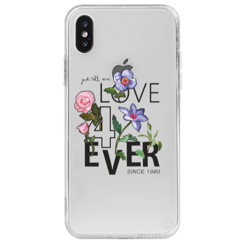 Apple iPhone X Love for ever Transparent Silicone TPU Θήκη