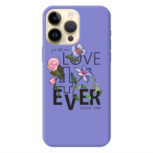 Apple iPhone 13 Pro Max Love for ever Purple Colored Silicone TPU Θήκη