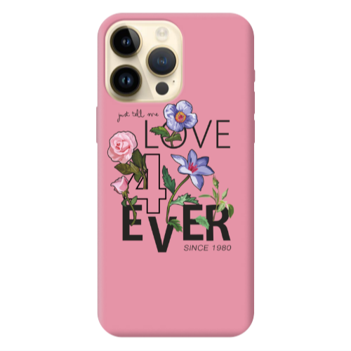 Apple iPhone 13 Pro Max Love for ever Pink Colored Silicone TPU Θήκη