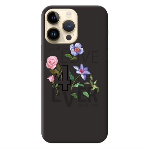 Apple iPhone 13 Pro Max Love for ever Black Colored Silicone TPU Θήκη