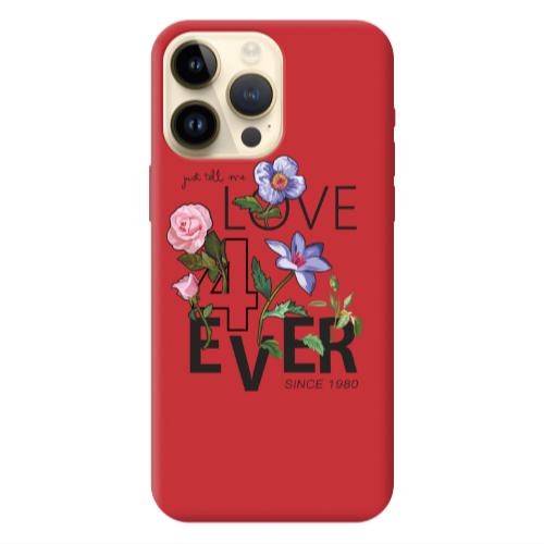 Apple iPhone 13 Pro Max Love for ever Red Colored Silicone TPU Θήκη