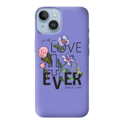 Apple iPhone 14  Love for ever Purple Colored Silicone TPU Θήκη