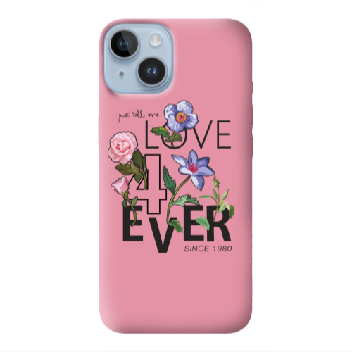 Apple iPhone 14  Love for ever Pink Colored Silicone TPU Θήκη
