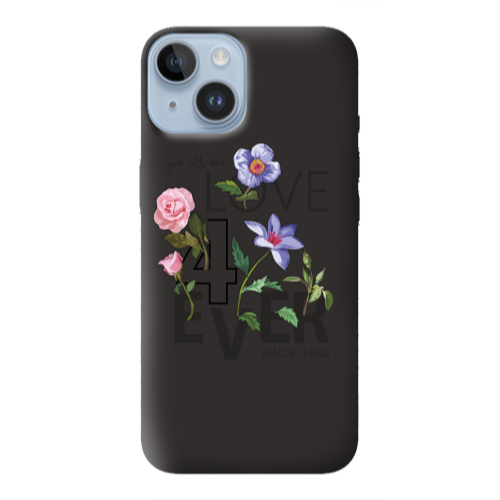 Apple iPhone 14  Love for ever Black Colored Silicone TPU Θήκη