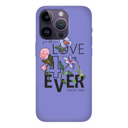Apple iPhone 14 Pro  Love for ever Purple Colored Silicone TPU Θήκη