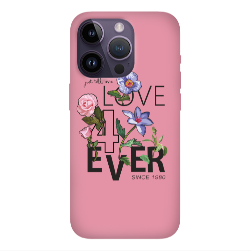 Apple iPhone 14 Pro  Love for ever Pink Colored Silicone TPU Θήκη