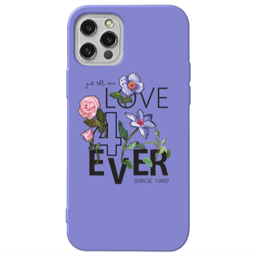 Apple iPhone 13 Pro Love for ever Purple Colored Silicone TPU Θήκη