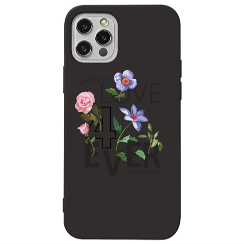 Apple iPhone 13 Pro Love for ever Black Colored Silicone TPU Θήκη