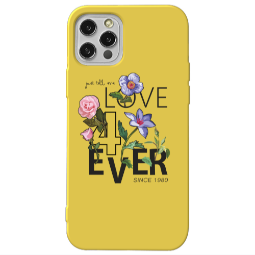 Apple iPhone 13 Pro Love for ever Yellow Colored Silicone TPU Θήκη