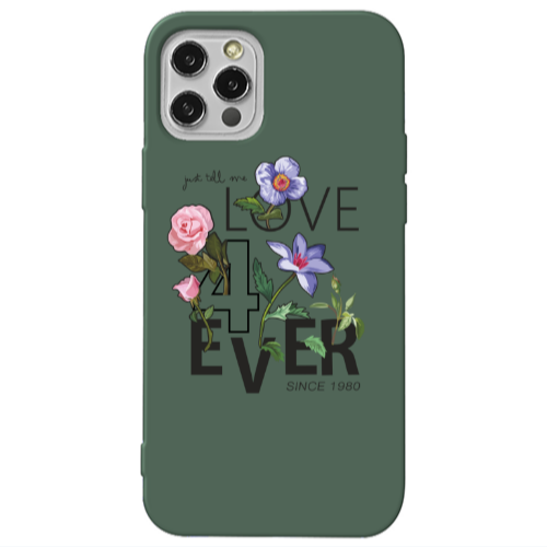 Apple iPhone 13 Pro Love for ever Dark Green Colored Silicone TPU Θήκη