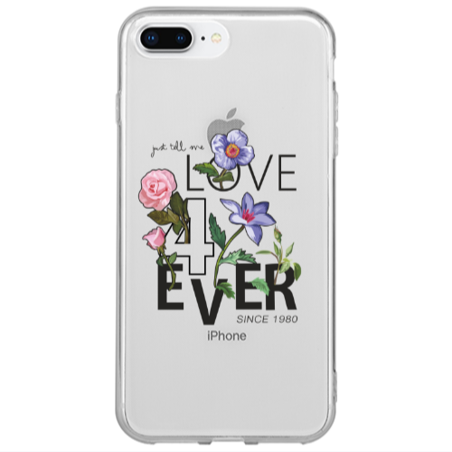 Apple iPhone 7 Plus Love for ever Transparent Silicone TPU Θήκη