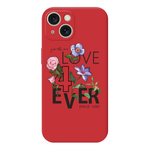 Apple iPhone 15 Love for ever Red Colored Silicone TPU Θήκη