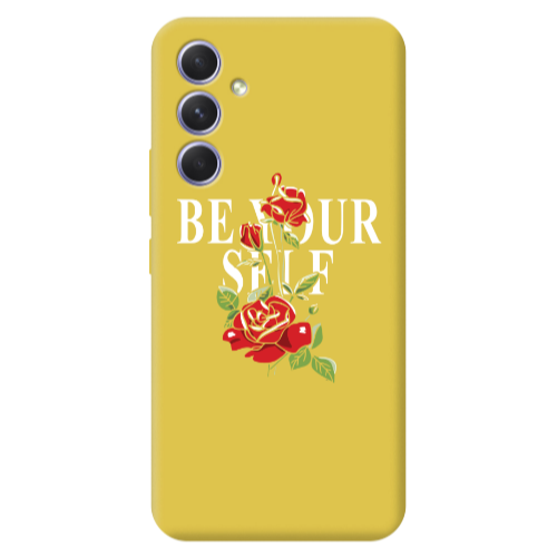 Samsung A56 Be Your Self Yellow Colored Silicone TPU Θήκη