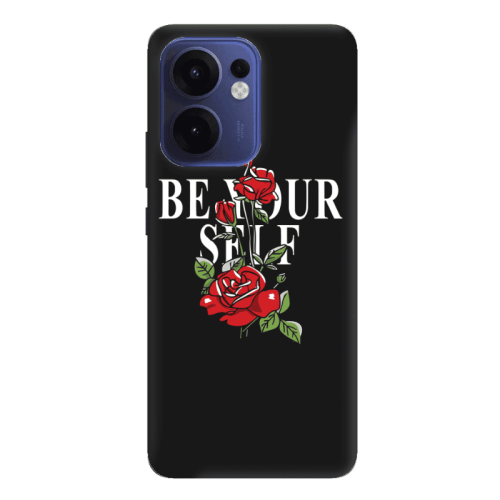 Oppo Reno13 FS Be Your Self Black Colored Silicone TPU Θήκη