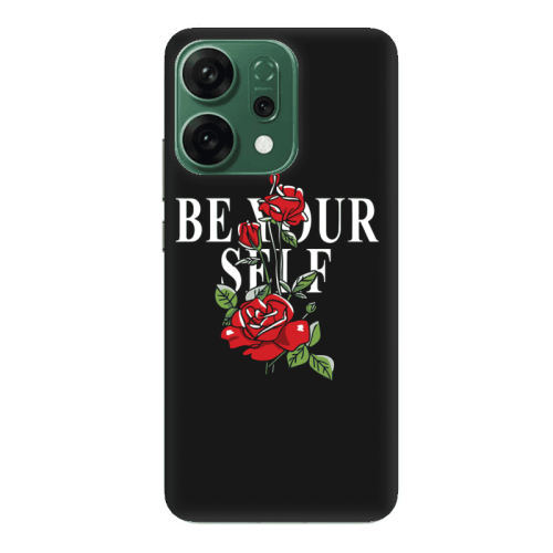 Oppo RENO 14 Be Your Self Black Colored Silicone TPU Θήκη
