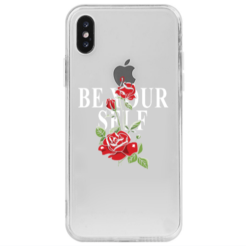 Apple iPhone X Be Your Self Transparent Silicone TPU Θήκη