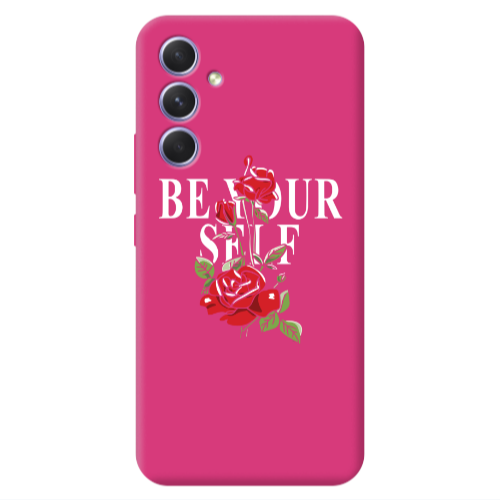 Samsung A54 Be Your Self Fuchsia Colored Silicone TPU Θήκη