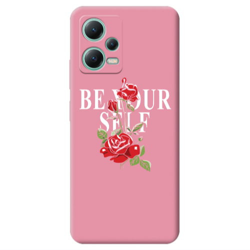 Xiaomi Redmi Note 12 Pro 5G Be Your Self Pink Colored Silicone TPU Θήκη
