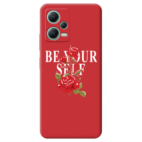 Xiaomi Redmi Note 12 Pro 5G Be Your Self Red Colored Silicone TPU Θήκη