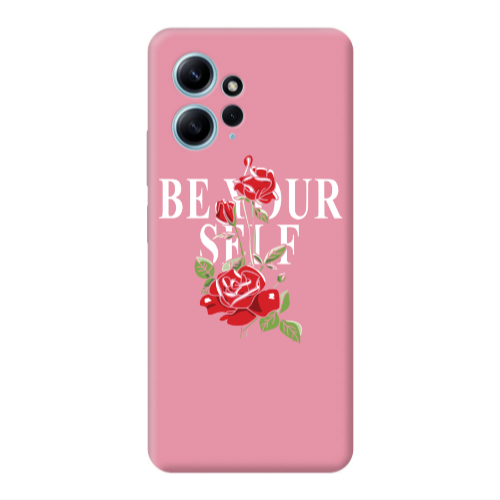 Xiaomi Redmi Note 12 4G Be Your Self Pink Colored Silicone TPU Θήκη