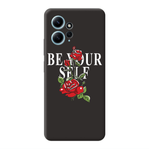 Xiaomi Redmi Note 12 4G Be Your Self Black Colored Silicone TPU Θήκη